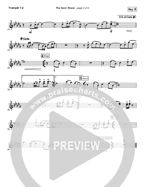 The God I Know Trumpet 1,2 (Chris Tomlin)