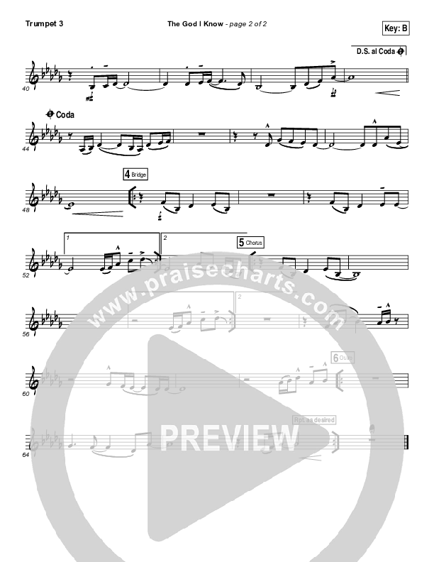 The God I Know Trumpet 3 (Chris Tomlin)