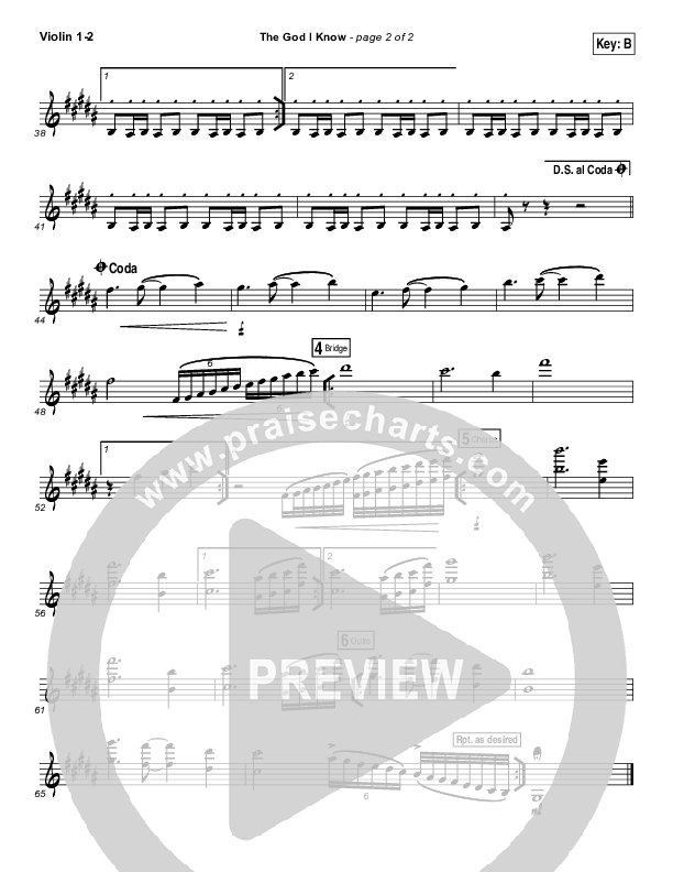 The God I Know Violin 1/2 (Chris Tomlin)