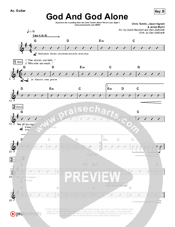 God And God Alone Acoustic Guitar (Chris Tomlin)