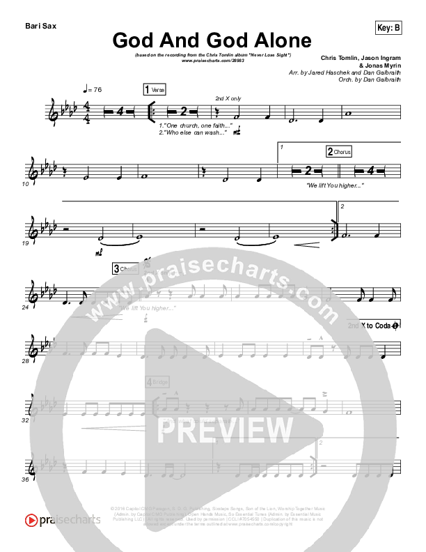 God And God Alone Bari Sax (Chris Tomlin)