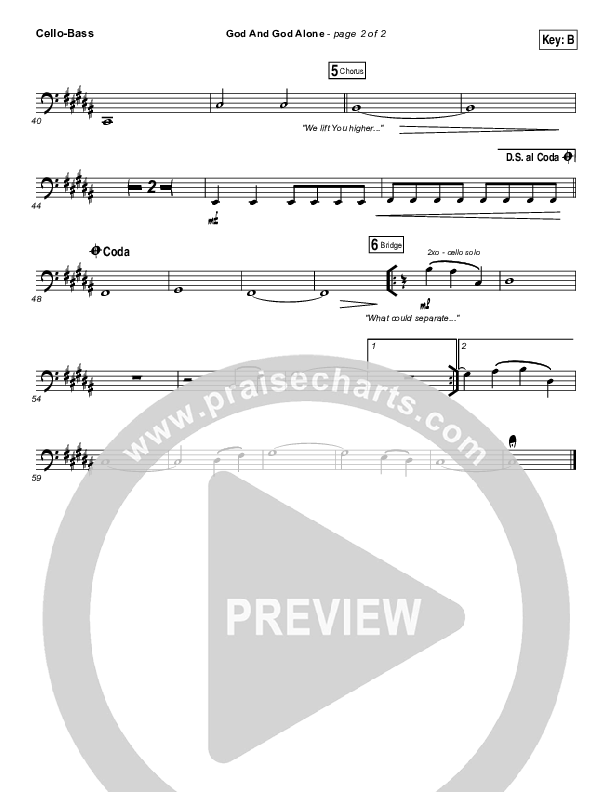 God And God Alone Cello/Bass (Chris Tomlin)