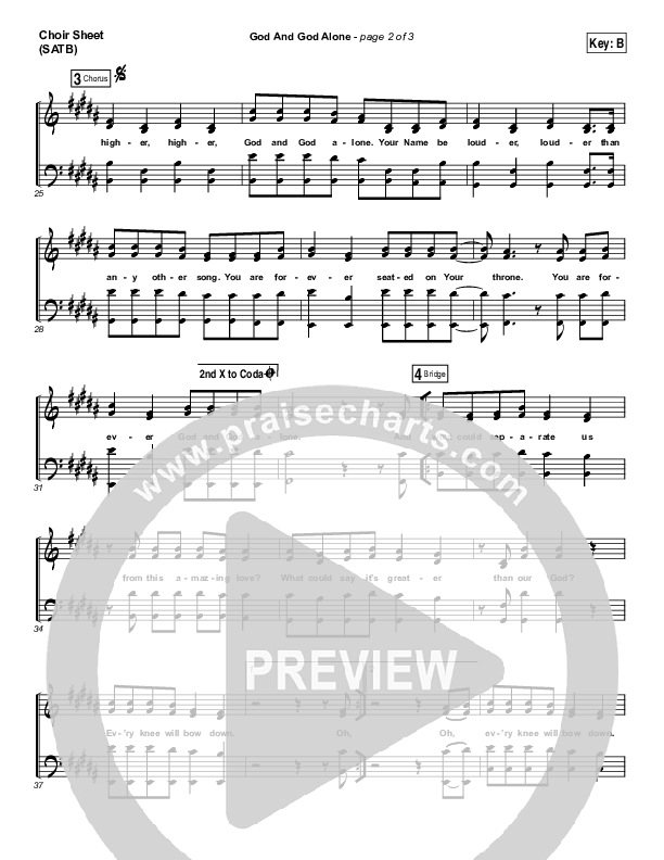 God And God Alone Choir Sheet (SATB) (Chris Tomlin)