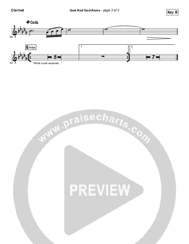 God And God Alone Clarinet (Chris Tomlin)