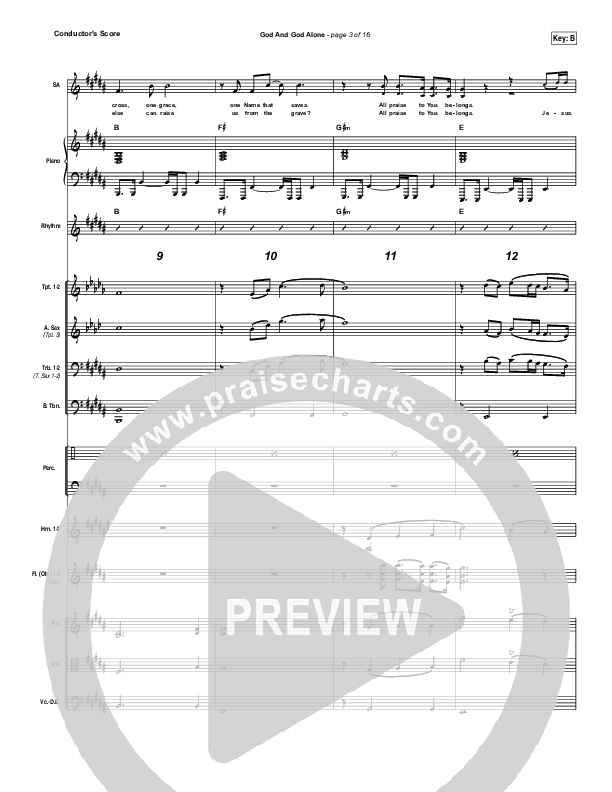 God And God Alone Conductor's Score (Chris Tomlin)