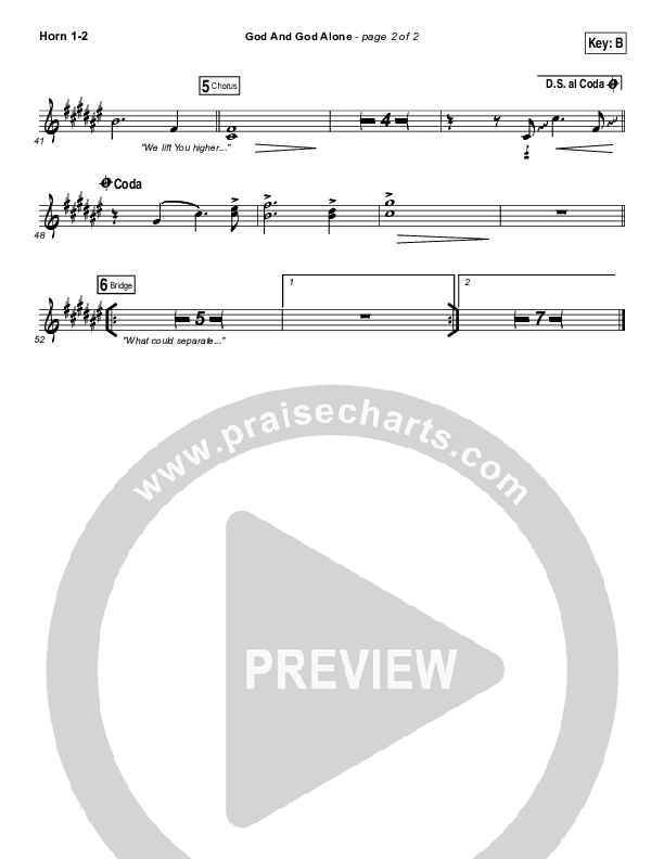 God And God Alone French Horn 1/2 (Chris Tomlin)