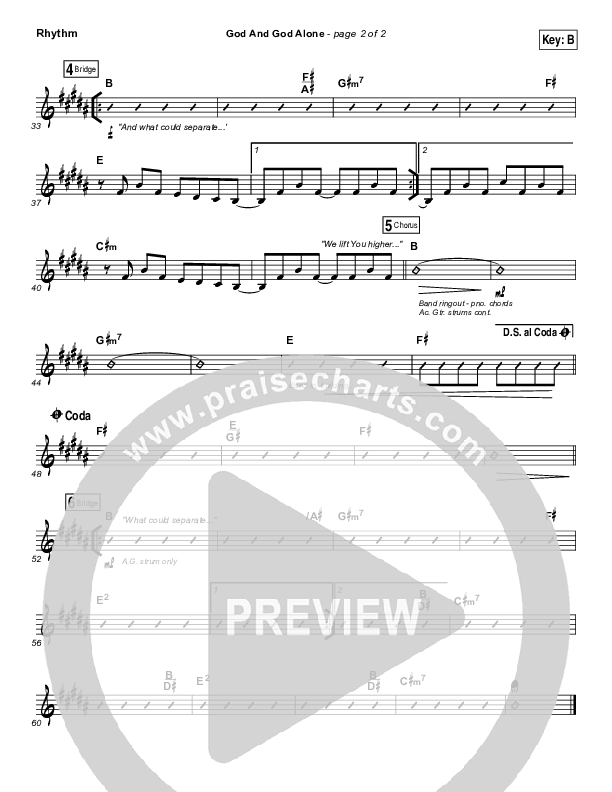 God And God Alone Rhythm Chart (Chris Tomlin)