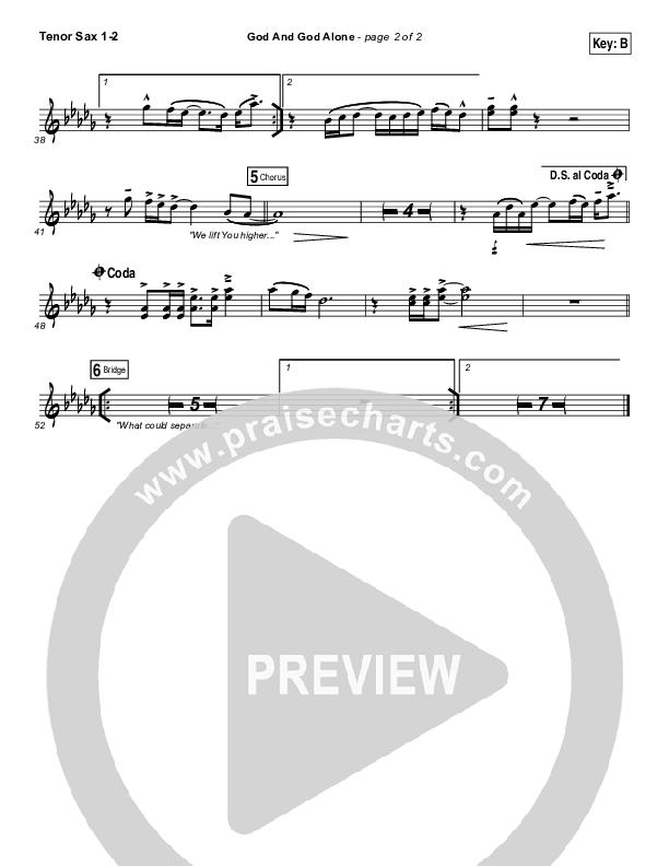God And God Alone Tenor Sax 1/2 (Chris Tomlin)