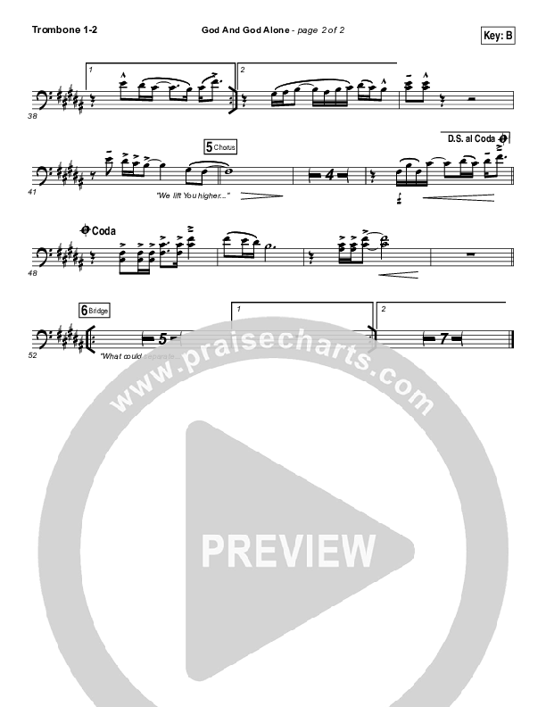 God And God Alone Trombone 1/2 (Chris Tomlin)