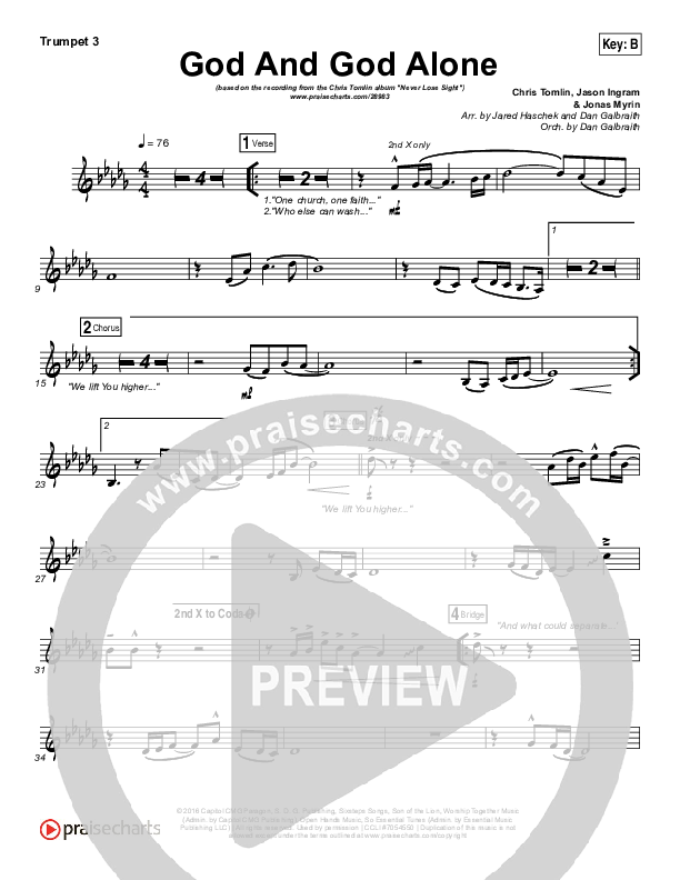 God And God Alone Trumpet 3 (Chris Tomlin)