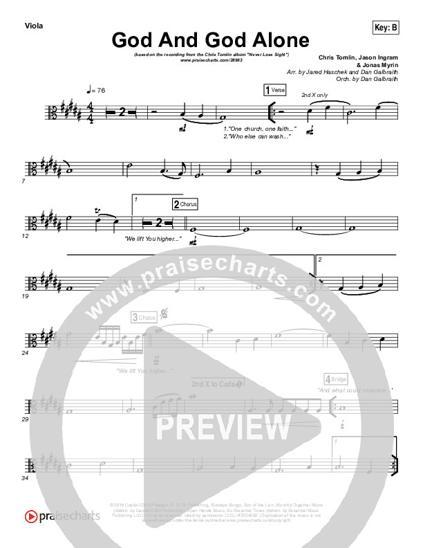 God And God Alone Viola (Chris Tomlin)