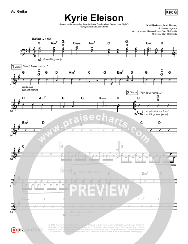 Kyrie Eleison Rhythm Chart (Chris Tomlin / Matt Maher / Jason Ingram)