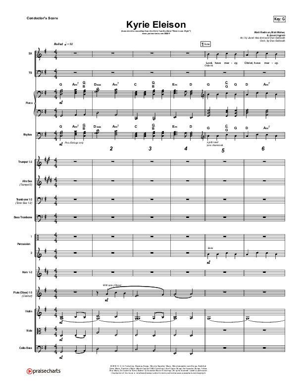 Kyrie Eleison Conductor's Score (Chris Tomlin / Matt Maher / Jason Ingram)