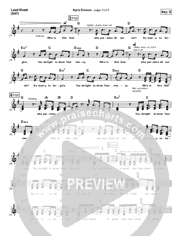Kyrie Eleison Lead Sheet (SAT) (Chris Tomlin / Matt Maher / Jason Ingram)