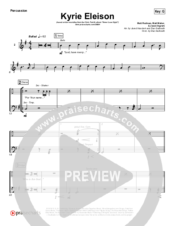 Kyrie Eleison Percussion (Chris Tomlin / Matt Maher / Jason Ingram)