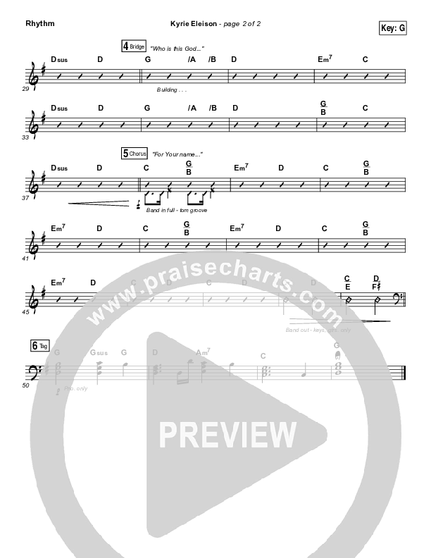 Kyrie Eleison Rhythm Chart (Chris Tomlin / Matt Maher / Jason Ingram)