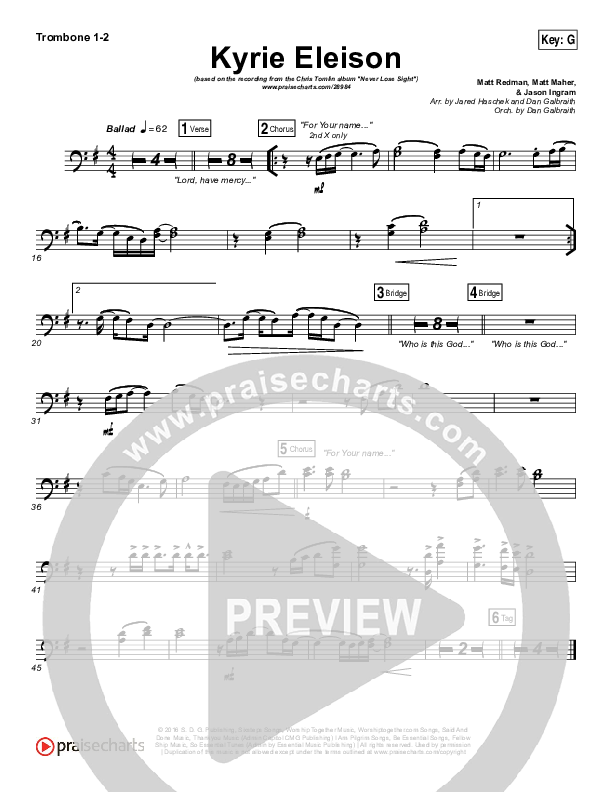 Kyrie Eleison Trombone 1/2 (Chris Tomlin / Matt Maher / Jason Ingram)