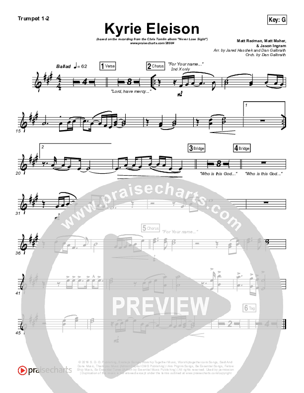 Kyrie Eleison Trumpet 1,2 (Chris Tomlin / Matt Maher / Jason Ingram)