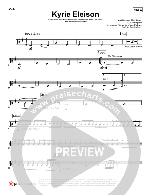 Kyrie Eleison Viola (Chris Tomlin / Matt Maher / Jason Ingram)