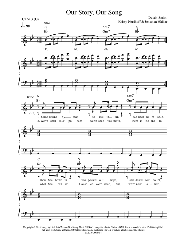 Our Story Our Song Piano/Vocal & Lead (Prestonwood Worship / Jordan Grizzard)