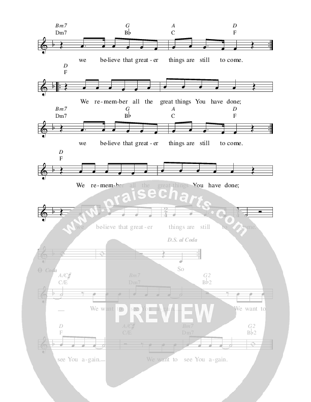 See You Again Lead Sheet (Prestonwood Worship / Megan Duke)