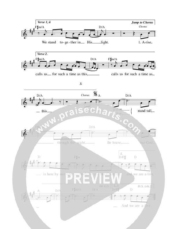 We Are Alive Lead Sheet (Prestonwood Worship / Michael W. Smith)