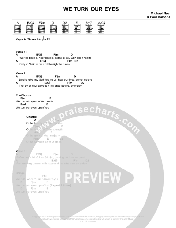 We Turn Our Eyes Chords & Lyrics (Prestonwood Worship / Paul Baloche)