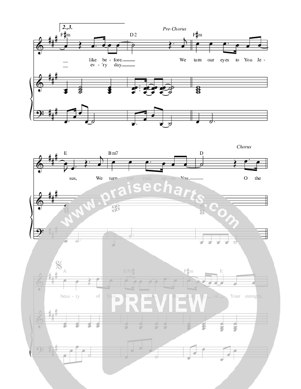 We Turn Our Eyes Lead & Piano (Prestonwood Worship / Paul Baloche)