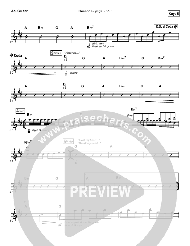 Hosanna Acoustic Guitar (Hillsong UNITED)