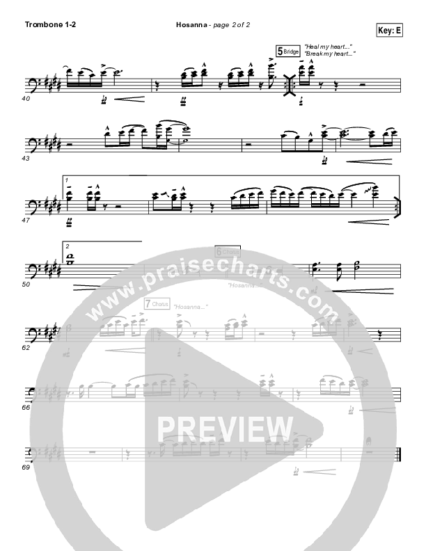 Hosanna Trombone 1/2 (Hillsong UNITED)
