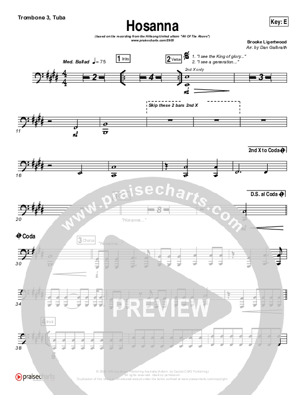 Hosanna Trombone 3/Tuba (Hillsong UNITED)