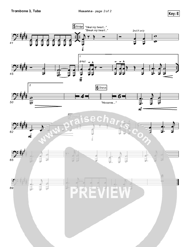 Hosanna Trombone 3/Tuba (Hillsong UNITED)