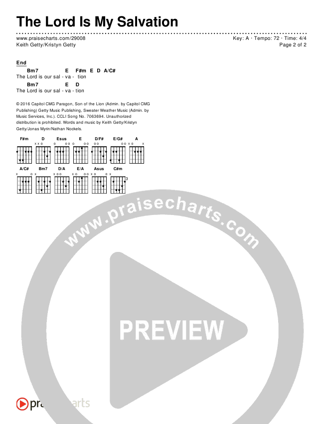 The Lord Is My Salvation Chords & Lyrics (Keith & Kristyn Getty)