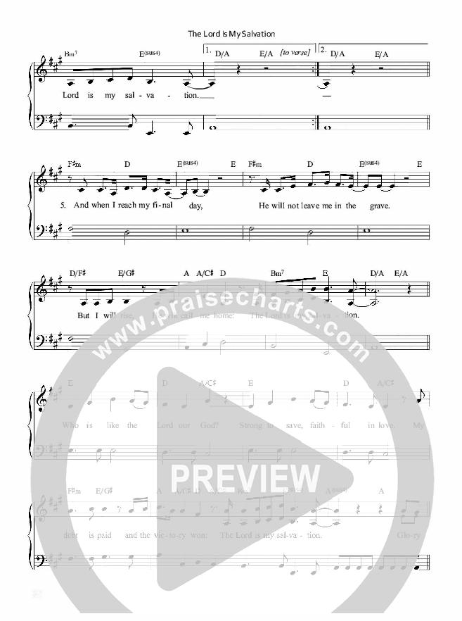 The Lord Is My Salvation Piano Sheet (Keith & Kristyn Getty)