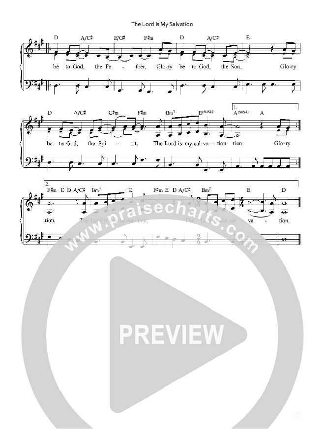 The Lord Is My Salvation Piano Sheet (Keith & Kristyn Getty)