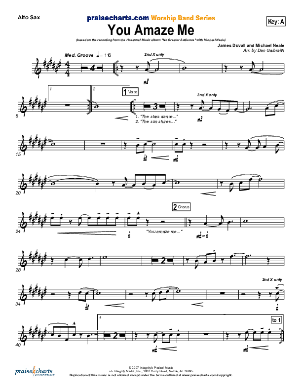 You Amaze Me Alto Sax (Michael Neale)