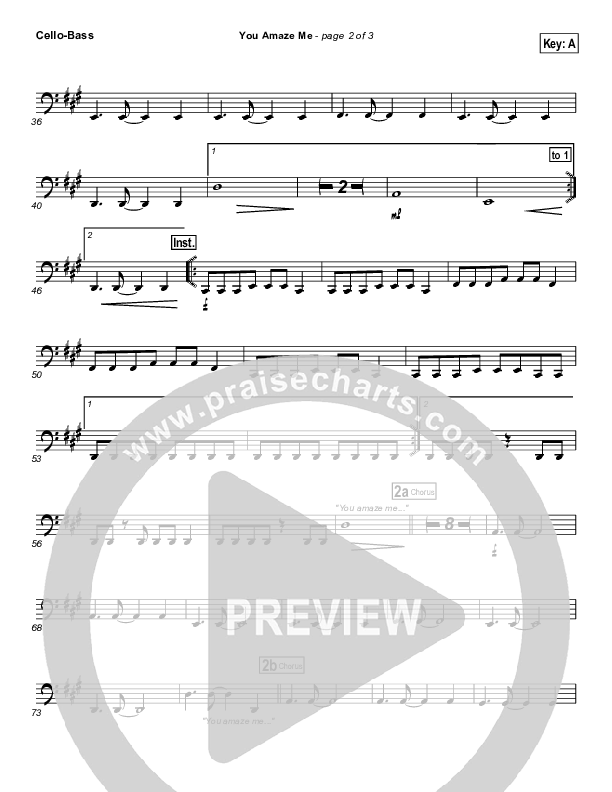 You Amaze Me Cello/Bass (Michael Neale)