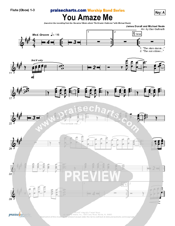 You Amaze Me Flute/Oboe 1/2/3 (Michael Neale)