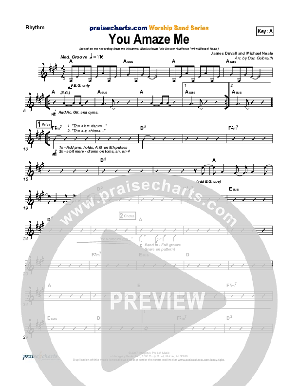 You Amaze Me Rhythm Chart (Michael Neale)