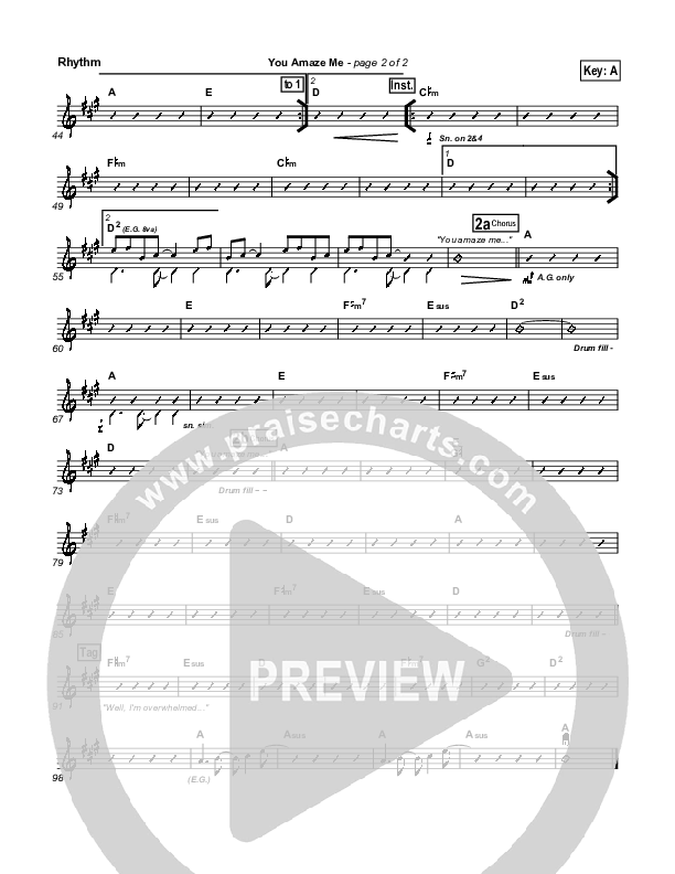 You Amaze Me Rhythm Chart (Michael Neale)