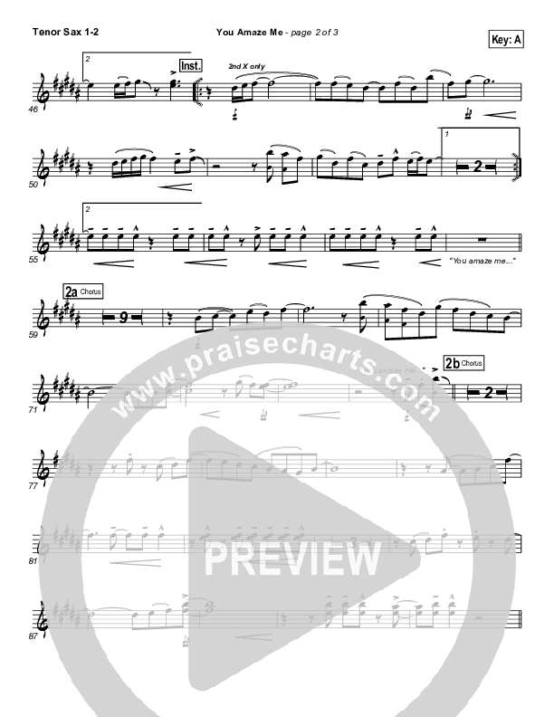 You Amaze Me Tenor Sax 1/2 (Michael Neale)