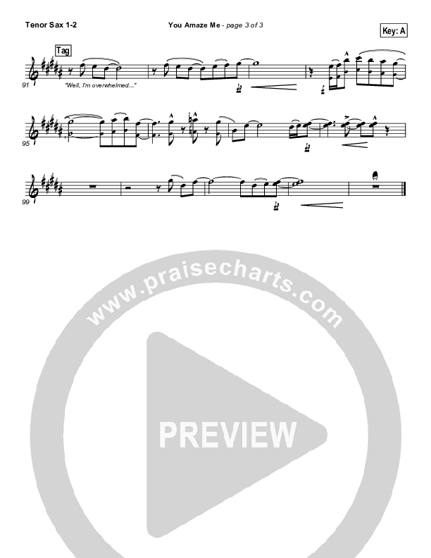 You Amaze Me Tenor Sax 1/2 (Michael Neale)