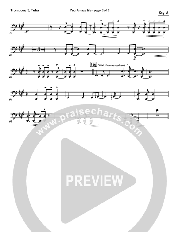 You Amaze Me Trombone 3/Tuba (Michael Neale)