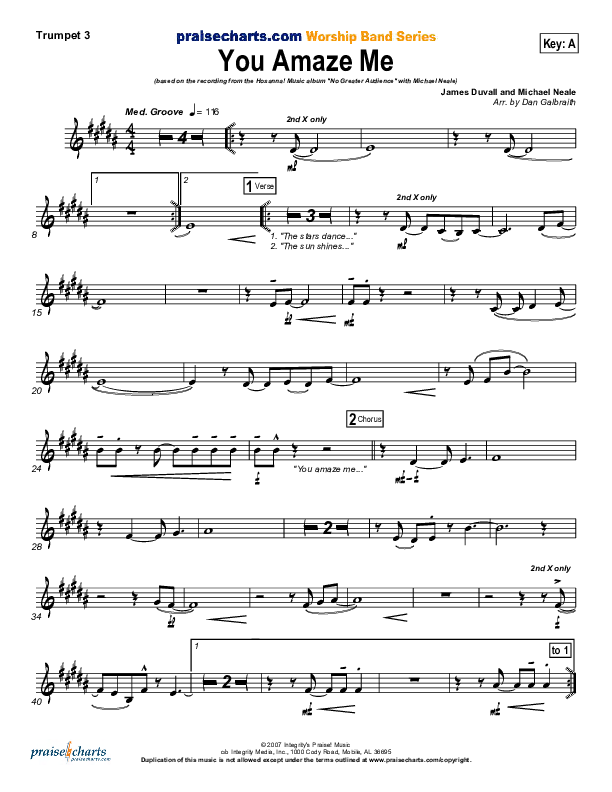 You Amaze Me Trumpet 3 (Michael Neale)