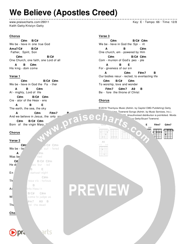 We Believe (Apostles Creed) Chords & Lyrics (Keith & Kristyn Getty)