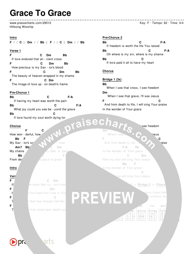 Grace To Grace Chords & Lyrics (Hillsong Worship)