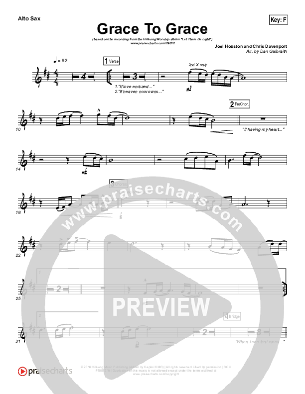 Grace To Grace Alto Sax (Hillsong Worship)