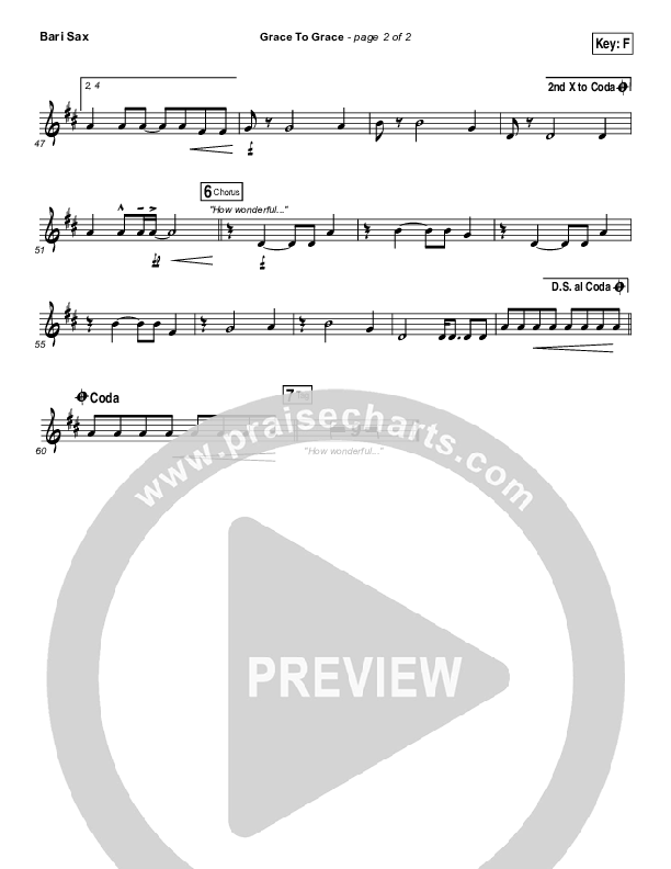 Grace To Grace Bari Sax (Hillsong Worship)