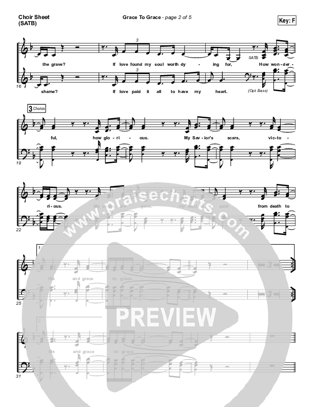 Grace To Grace Choir Vocals (SATB) (Hillsong Worship)