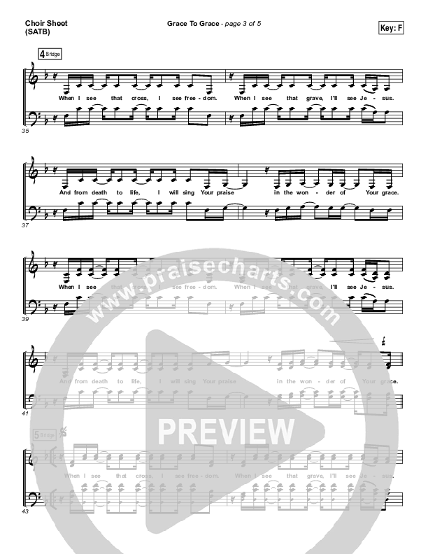 Grace To Grace Choir Vocals (SATB) (Hillsong Worship)